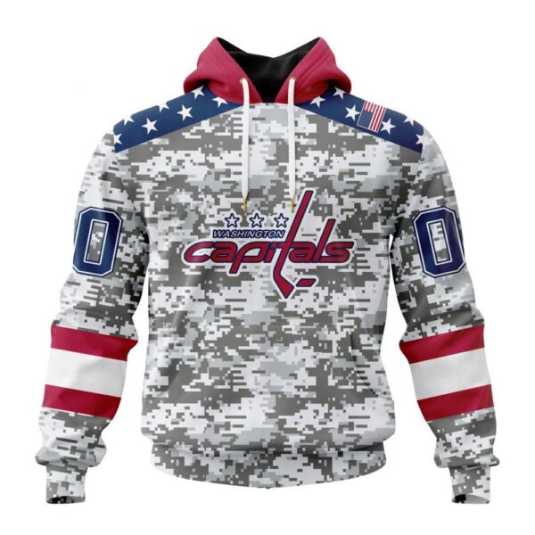 Personalized NHL Washington Capitals Hoodie Special Camo Design For Veterans Day Hoodie