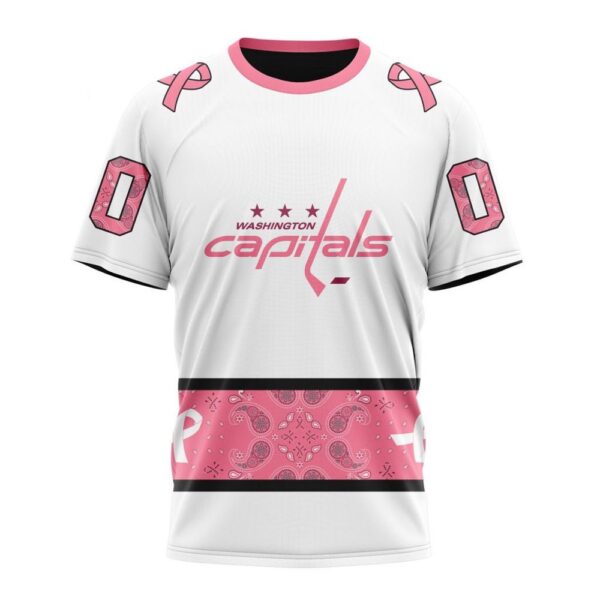 Personalized NHL Washington Capitals T-Shirt In Classic Style With Paisley In October We Wear Pink Breast Cancer T-Shirt