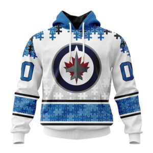 Personalized NHL Winnipeg Jets All Over Print Hoodie Special Autism Awareness Design With Home Jersey Style Hoodie 1