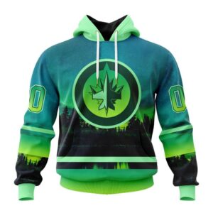 Personalized NHL Winnipeg Jets All Over Print Hoodie Special Design With Northern Light Full Printed Hoodie 1