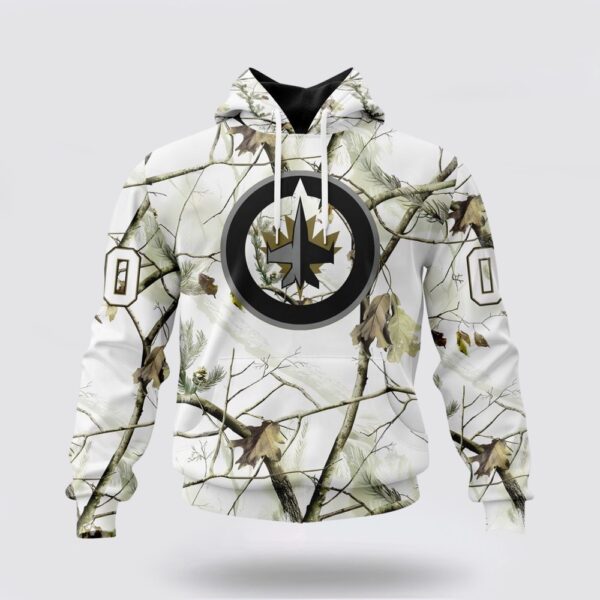 Personalized NHL Winnipeg Jets All Over Print Hoodie Special White Winter Hunting Camo Design Hoodie