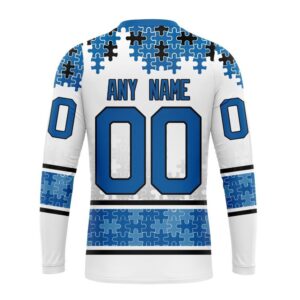 Personalized NHL Winnipeg Jets Crewneck Sweatshirt Special Autism Awareness Design With Home Jersey Style 2