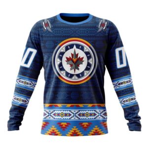 Personalized NHL Winnipeg Jets Crewneck Sweatshirt Special Design With Native Pattern Sweatshirt 1