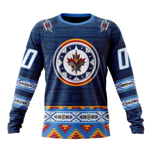 Personalized NHL Winnipeg Jets Crewneck Sweatshirt Special Design With Native Pattern Sweatshirt