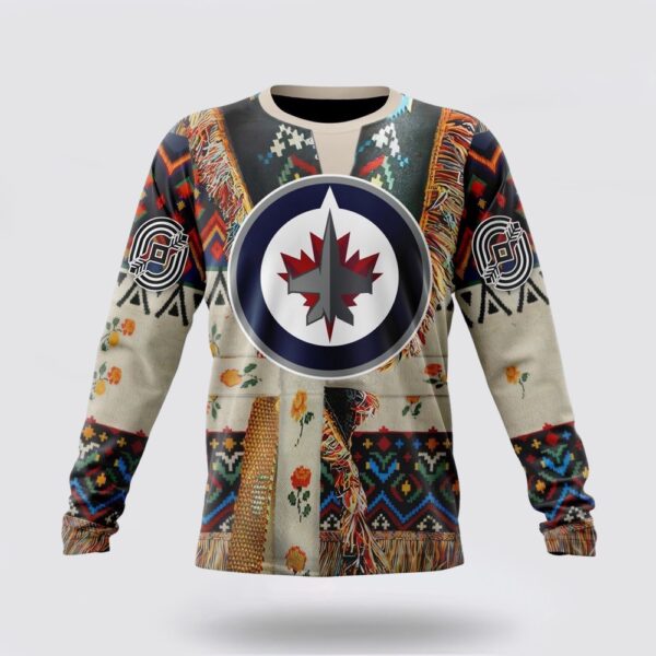 Personalized NHL Winnipeg Jets Crewneck Sweatshirt Specialized Special Native Costume Design Sweatshirt