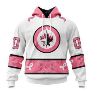 Personalized NHL Winnipeg Jets Hoodie In Classic Style With Paisley In October We Wear Pink Breast Cancer Hoodie 1