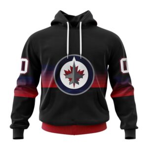 Personalized NHL Winnipeg Jets Hoodie Special Black And Gradient Design Hoodie 1