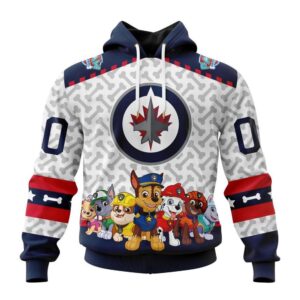 Personalized NHL Winnipeg Jets Hoodie Special PawPatrol Design Hoodie 1