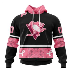 Pittsburgh Penguins Hoodie Specialized Design In Classic Style With Paisley! WE WEAR PINK BREAST CANCER Hoodie 1