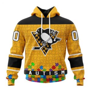 Pittsburgh Penguins Hoodie Specialized Unisex Kits Hockey Fights Against Autism Hoodie 1