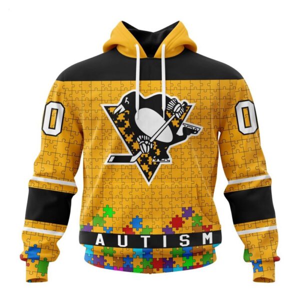 Pittsburgh Penguins Hoodie Specialized Unisex Kits Hockey Fights Against Autism Hoodie