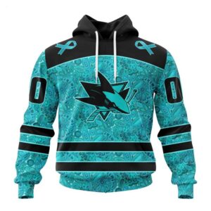San Jose Sharks Hoodie Special Design Fight Ovarian Cancer Hoodie 1