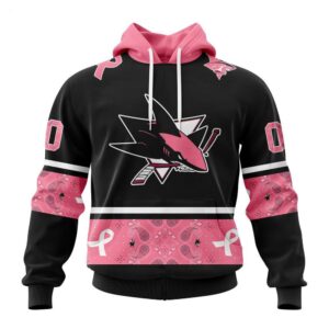 San Jose Sharks Hoodie Specialized Design In Classic Style With Paisley! WE WEAR PINK BREAST CANCER Hoodie 1