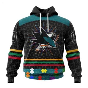 San Jose Sharks Hoodie Specialized Design With Fearless Aganst Autism Concept Hoodie 1