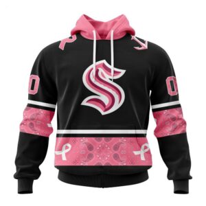 Seattle Kraken Hoodie Specialized Design In Classic Style With Paisley! WE WEAR PINK BREAST CANCER Hoodie 1