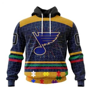 St Louis Blues Hoodie Specialized Design With Fearless Aganst Autism Concept Hoodie 1