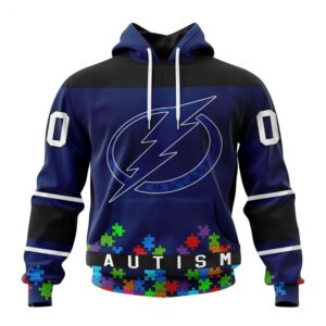 Tampa Bay Lightning Hoodie Specialized Unisex Kits Hockey Fights Against Autism Hoodie 1