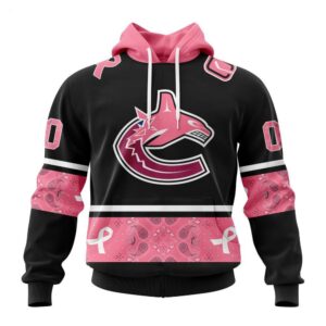 Vancouver Canucks Hoodie Specialized Design In Classic Style With Paisley! WE WEAR PINK BREAST CANCER Hoodie 1