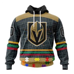 Vegas Golden Knights Hoodie Specialized Design With Fearless Aganst Autism Concept Hoodie 1