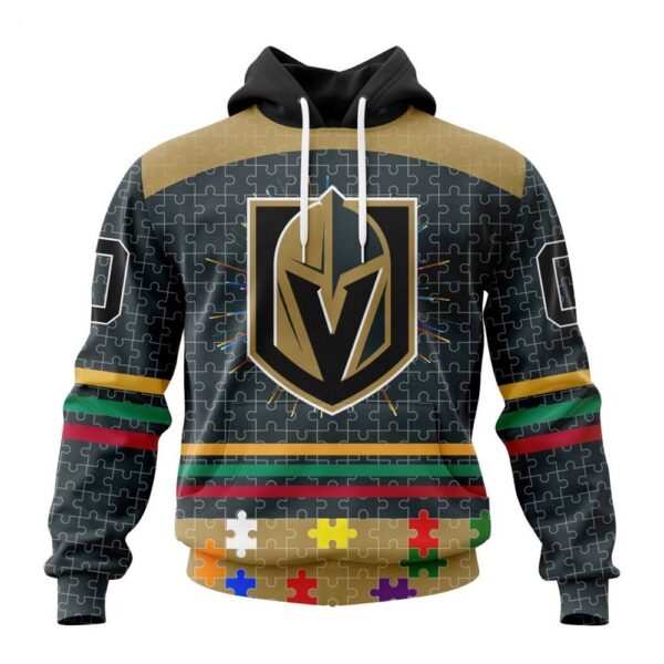 Vegas Golden Knights Hoodie Specialized Design With Fearless Aganst Autism Concept Hoodie