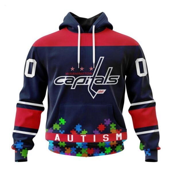 Washington Capitals Hoodie Specialized Unisex Kits Hockey Fights Against Autism Hoodie