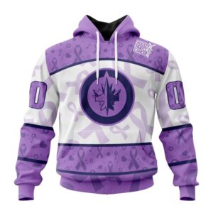 Winnipeg Jets Hoodie Special Lavender Fight Cancer Hoodie 1 1