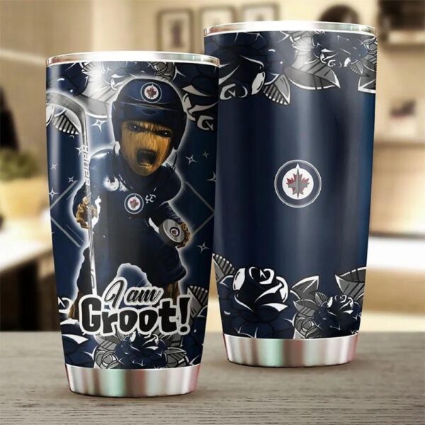 Winnipeg Jets I Am Groot Tumbler Custom Drinkware For Fans