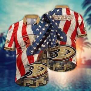 NHL Anaheim Ducks American Flag Hawaii Shirt Summer Football Shirts 1
