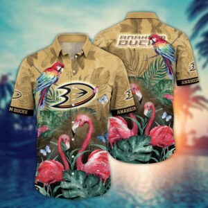 NHL Anaheim Ducks Flamigo Hawaii Shirt Summer Football Shirts 1