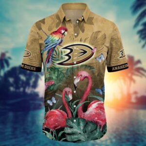 NHL Anaheim Ducks Flamigo Hawaii Shirt Summer Football Shirts 2