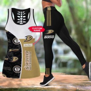 NHL Anaheim Ducks Hollow Tank Top And Leggings Set For Fans