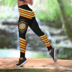 NHL Anaheim Ducks Hollow Tank Top And Leggings Set For Hockey Fans 2