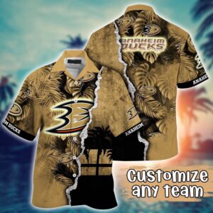 NHL Anaheim Ducks Palm Tree Hawaii Shirt Custom Summer Football Shirts 1