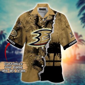 NHL Anaheim Ducks Palm Tree Hawaii Shirt Custom Summer Football Shirts 2