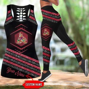 NHL Arizona Coyotes Hollow Tank Top And Leggings Set For Hockey Fans