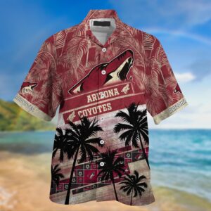 NHL Arizona Coyotes Palm Tree Pattern Hawaii Shirt Unisex Sport Hawaii Shirt 2