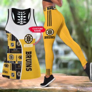 NHL Boston bruins Hollow Tank Top And Leggings Set For Fans 1