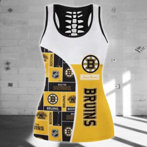 NHL Boston bruins Hollow Tank Top And Leggings Set For Fans 2