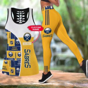 NHL Buffalo Sabres Hollow Tank Top And Leggings Set For Fans