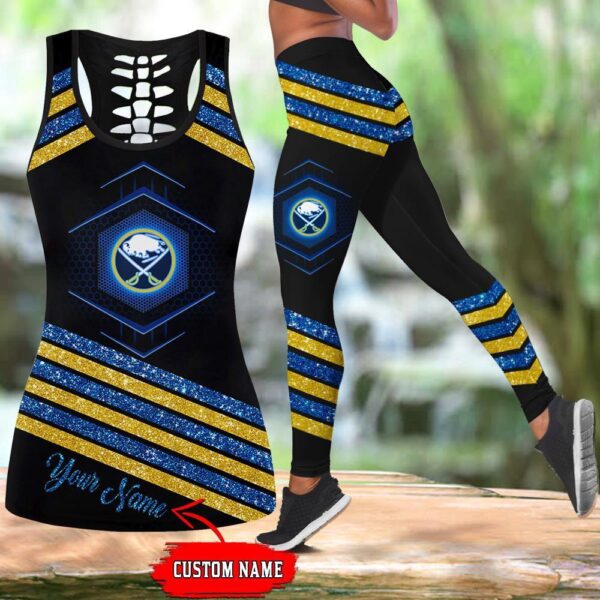 NHL Buffalo Sabres Hollow Tank Top And Leggings Set For Hockey Fans
