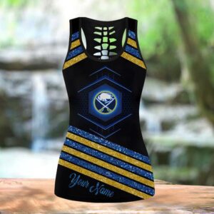 NHL Buffalo Sabres Hollow Tank Top And Leggings Set For Hockey Fans 3