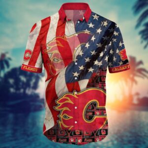 NHL Calgary Flames American Flag Hawaii Shirt Summer Football Shirts 2