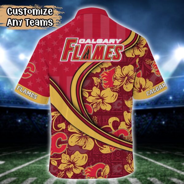 NHL Calgary Flames Summer Flower Hawaii Shirt Custom Football Shirts