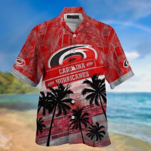 NHL Carolina Hurricanes Palm Tree Pattern Hawaii Shirt Unisex Sport Hawaii Shirt 2