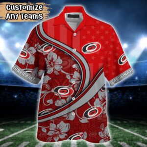 NHL Carolina Hurricanes Summer Flower Hawaii Shirt Custom Football Shirts 2