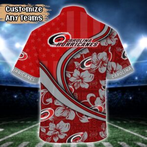 NHL Carolina Hurricanes Summer Flower Hawaii Shirt Custom Football Shirts 3