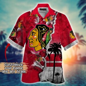 NHL Chicago Blackhawks Palm Tree Hawaii Shirt Custom Summer Football Shirts 2