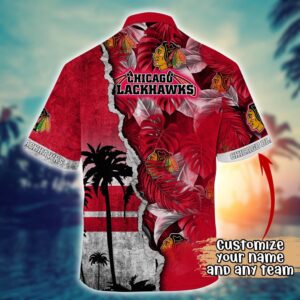 NHL Chicago Blackhawks Palm Tree Hawaii Shirt Custom Summer Football Shirts 3