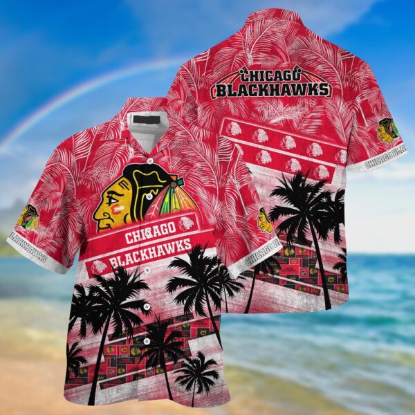 NHL Chicago Blackhawks Palm Tree Pattern Hawaii Shirt Unisex Sport Hawaii Shirt