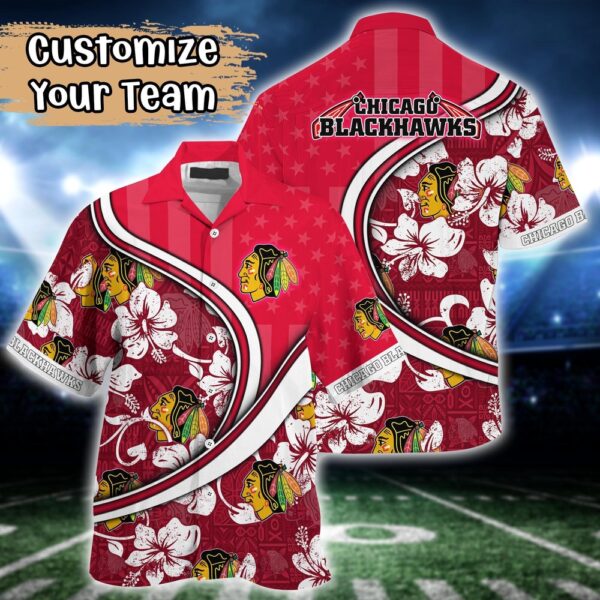 NHL Chicago Blackhawks Summer Flower Hawaii Shirt Custom Football Shirts